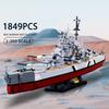 2-in-1 WKII KMS Bismarck Schlachtschiff Bausteine Militärkriegsschiffe Marineflotte Modellsteine Spielzeug für Kinder Geburtstagsgeschenk Moc