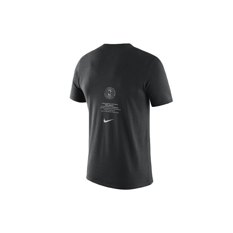 Nike Brooklyn Nets Casual Print Crew Neck Short Sleeve T-Shirt Men Tops Black CK7938-010