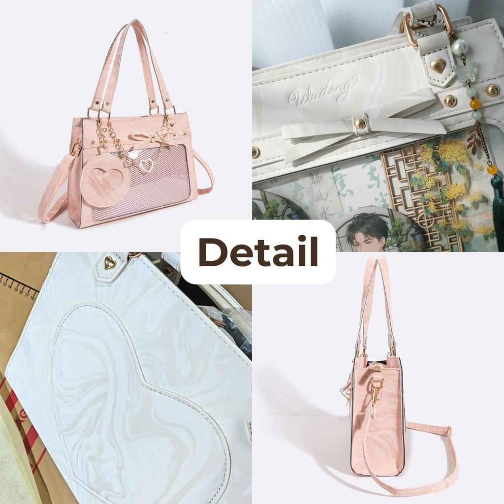 Harujio Ita Bag Shoulder Tote, Marble Pattern, Cute, Mini, Oshikatsu Bag, Small Tote Bag, Shoulder Bag, 2-Way, Cute, Ita Bag, Ita Bag, Itaba,