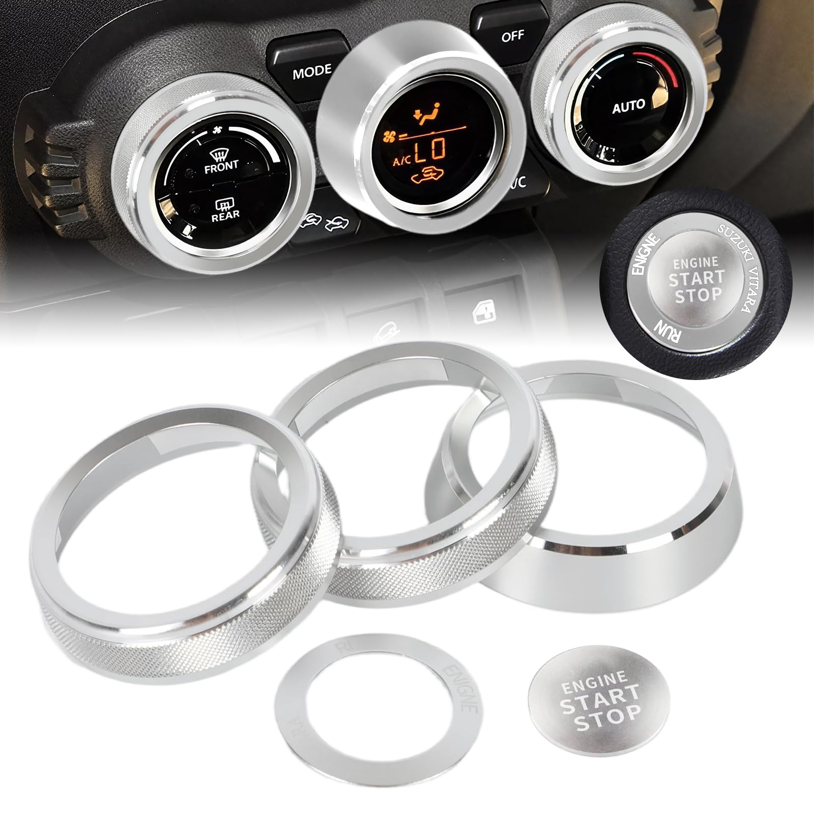 [Set of 5] UmeMart Jimny JB64/JB74 Air Conditioner Dial Cover серебряный