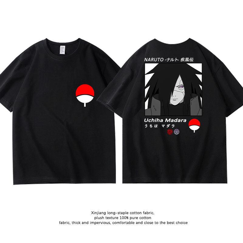 Black Childrens Tshirt Naruto Kakashi Naruto Uchiha Itachi Sasuke Pure Cotton Doublesided Printed Parentchild Casual Tshirt