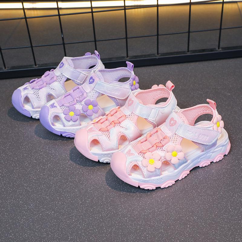 Mädchen Prinzessin Sandalen 2026 Sommer Geschlossene Zehenpartie - Koreanischer Stil Lässige Strandschuhe