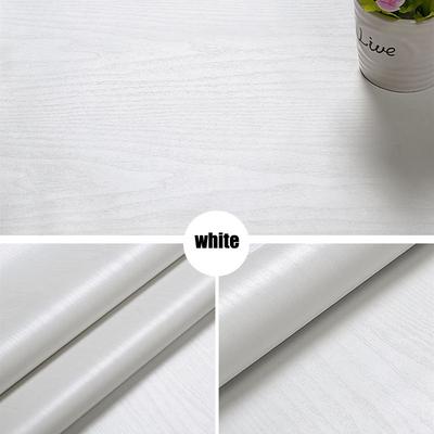 Kitchen Home Decoration White Wood Grain Self-adhesive Paper Furniture Wallpaper Sticker Table PVC Waterproof Wall Stickers 40cm
