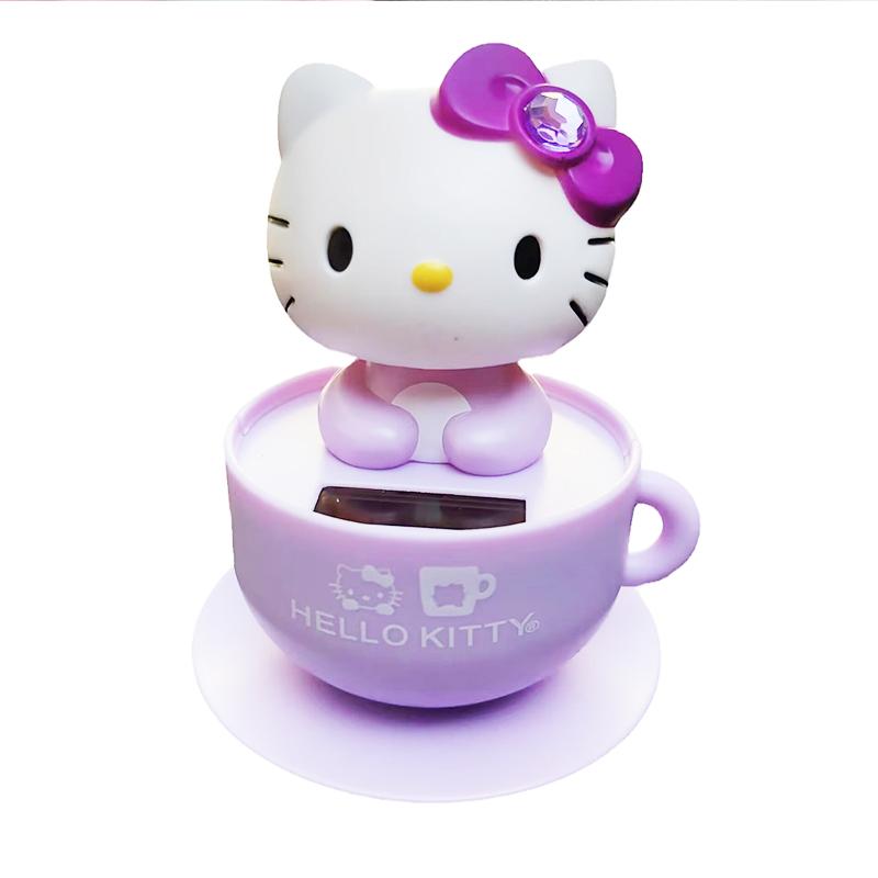 Kawaii HelloKitty Solar Car Ornament, Home Decoration Small Model, Suitable for Small Decorations On Room Tabletops
