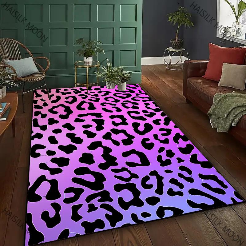 New To Colorful Leopard Theme Printed Carpet! Anti-slip Sound Insulation, Living Room Bedroom Entrance Door Mat Sofa Rugs Gifts