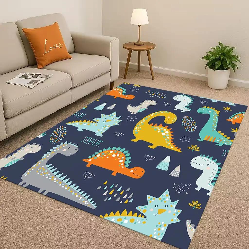 2026 New Space Dinosaur Cartoon Dino Art Living Room Non Slip Area Rug Carpet for Bedroom Kids Playroom Sofa,Home Decor Doormat