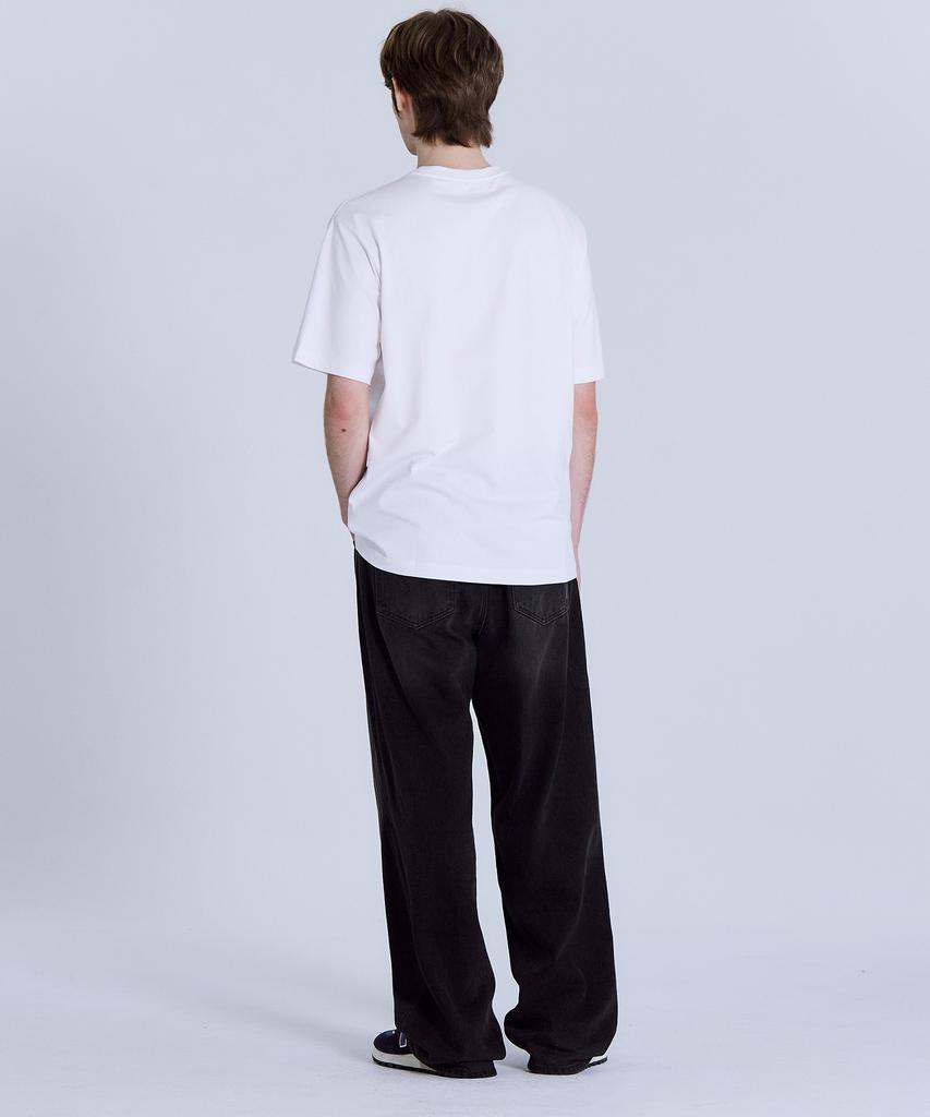 BASIC HOUSE Uni Relaxed Fit Round Neck Short Sleeve T-Shirt White Lats0105 (Type B)