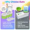 6-in-1 Paint Brush Cleaner with Water Cycle System and Palette,ABS Artist's Paint Brush Rinse Cup Holder, Automatic Washing Tool for Studio Outdoor