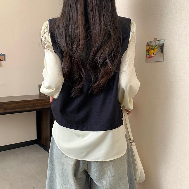 2024 Spring Plus Size Floral Splice Korean Style Two-Piece Top