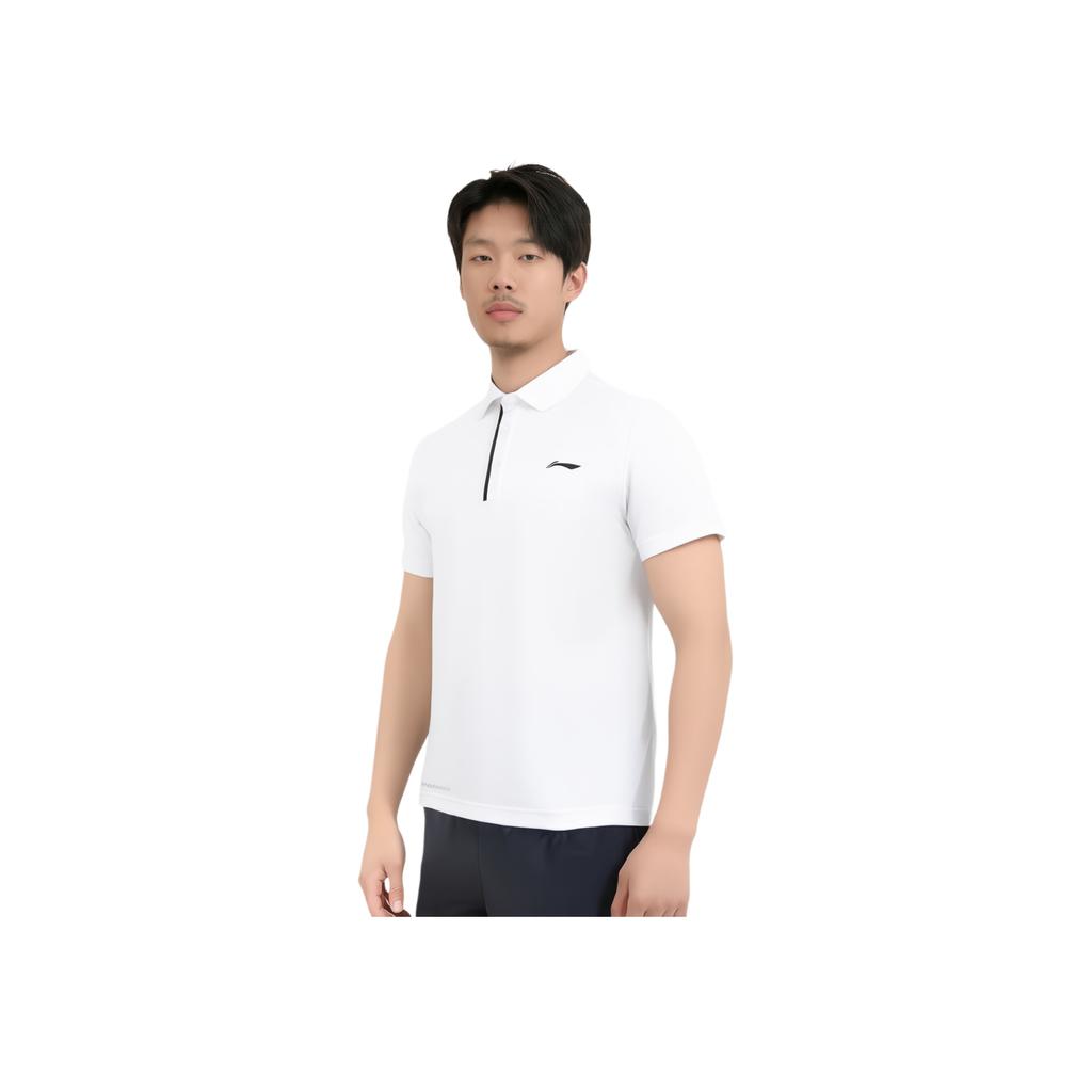 Li-Ning Sports Life Series Solid Color Quick-Drying Polo Shirt Men Tops White APLT031-2