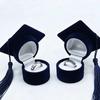 Velvet-Lined Graduation Cap Jewelry Box Phd Cap-Shaped Graduation Ring Box  Presentation Box