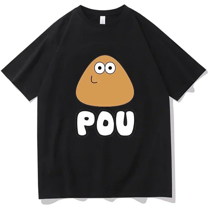 

Уличная одежда Pou Funny Withe Letter Графический принт Футболка Унисекс Модные хлопковые футболки с короткими рукавами Унисекс Y2k Oversized