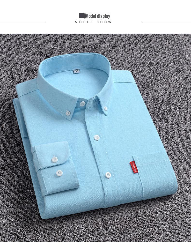 Men's Long Sleeve Business Casual Oxford Shirt