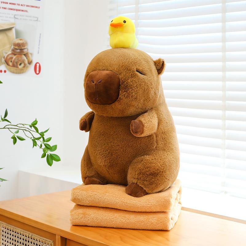 

Turtle Capybara Plush Toy Toys Toast Kapi Air Conditioning Blanket Girls Office Two-In-One Pillow Car Quilt Premium sitting height 40cm blanket 1 * 1.6m