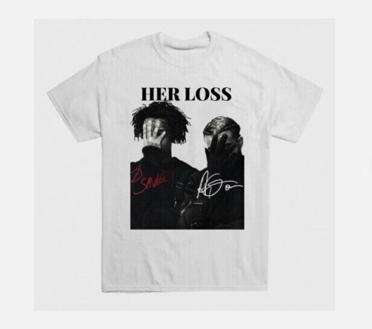 

CaptureDrake 21 Savage Her Loss Signed T- Shirt 4XL