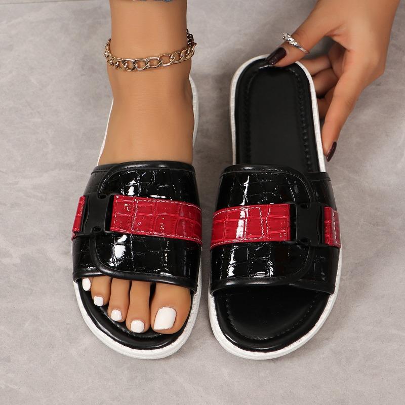 Fashion 2024 New Summer Flat Bottom Slippers Women's Beach Casual Large Slippers Female Peep Toe Shoes Zapatillas Mujer Women Shoes