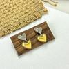 Golden Heart Earrings Ear Studs Alloy Texture Modern Ear Jewelry Fashion Ear Pins Suitable for Daily and Party Wear