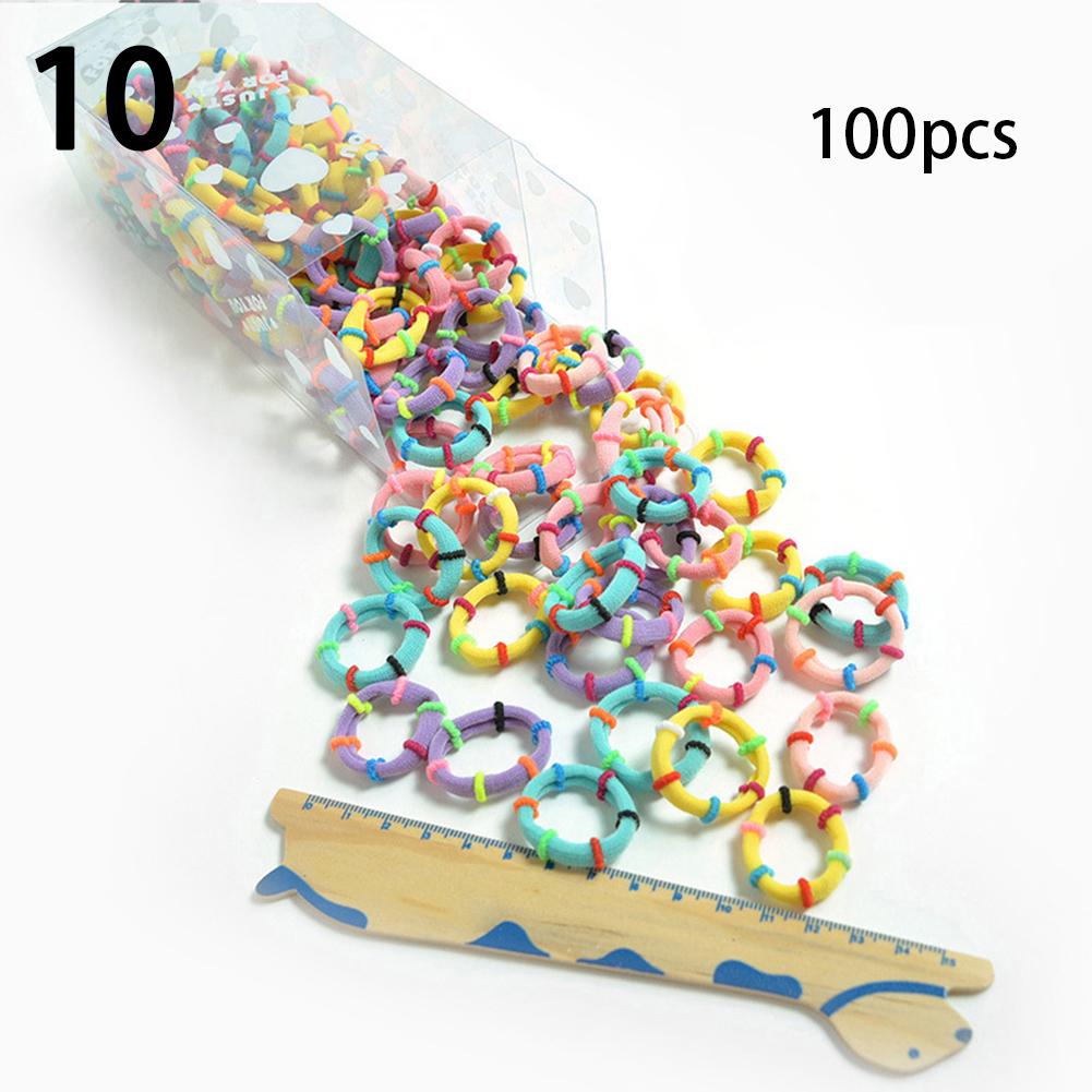 

100 шт модные женские девушки яркие цвета эластичное кольцо для волос веревка хвост держатель декор для волос 10