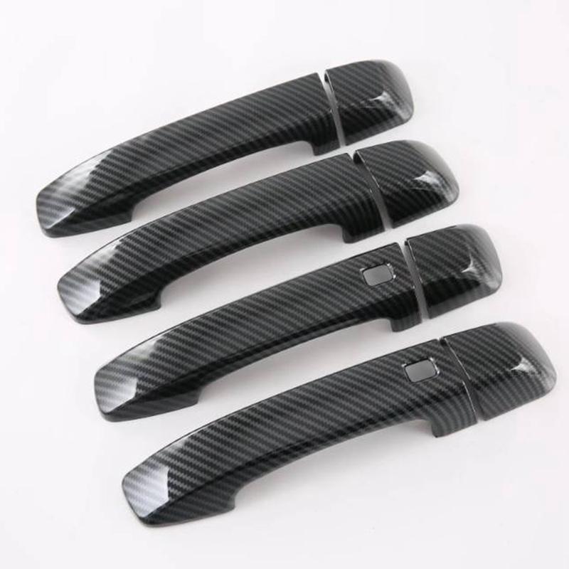 For Kia MOHAVE ABS Carbon Fiber Door Handle Cover Trim Decorator Sticker Exterior Accessories