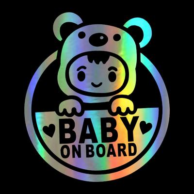 Car Sticker 3D 15.5 * 13.5cm Funny Baby On Board Decals Stickers On Car Reflective Motorcycle Car Styling