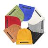 Casual And Unique By Fenrun Letter Print Knitted Hat Thick Striped Warm Cap