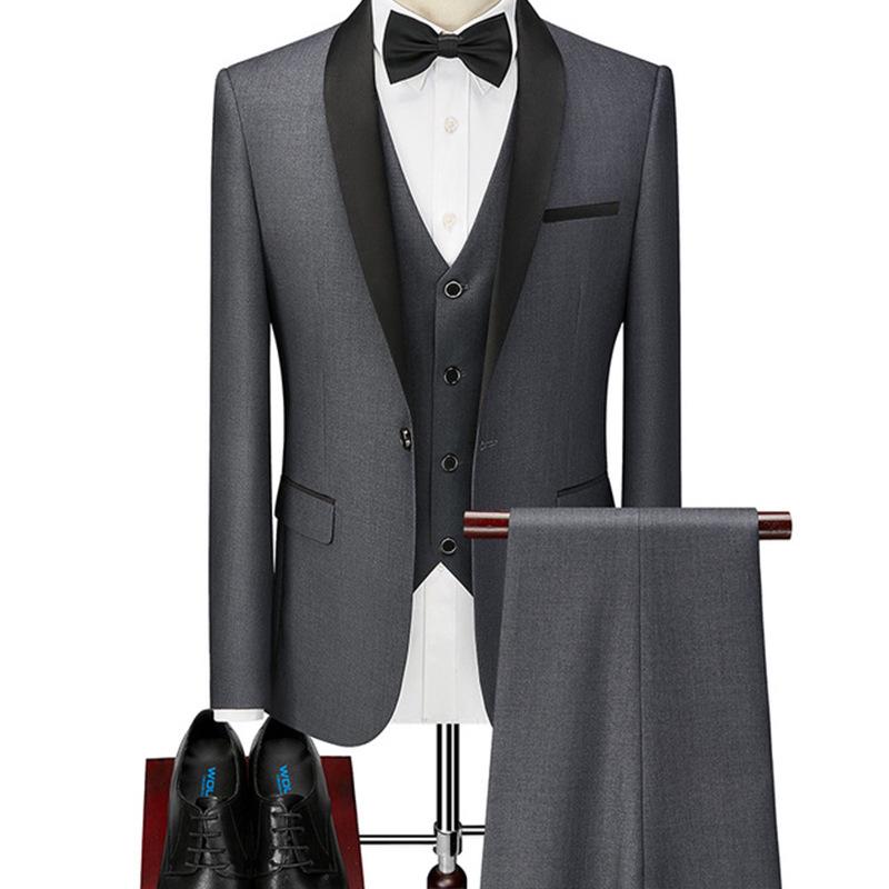 Men's Slim Fit One-Button Three-Piece Wedding Tuxedo Suit