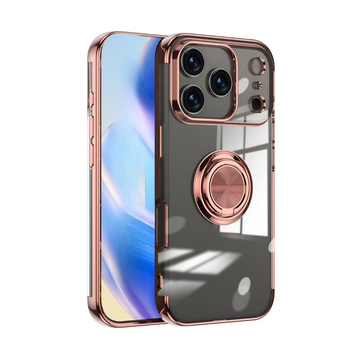 

Чехол для телефона с кольцом-подставкой с покрытием для iphone 17Air 17Pro 17 16 15 14 13 12 Pro Max Plus автомобильный магнитный прозрачный чехол Funda Coque iPhone 16 Pro