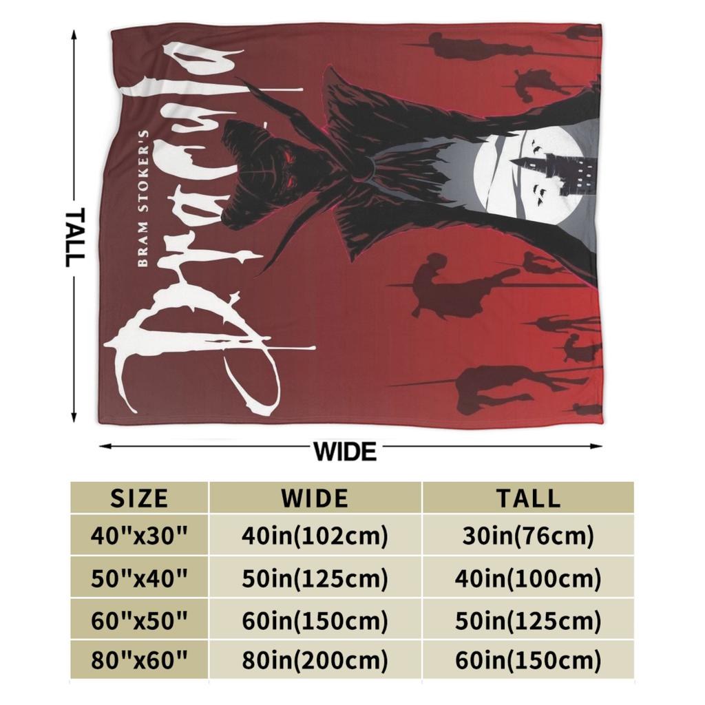 Dracula Halloween Blanket  Warm Aesthetic Plush Throw Blanket For Couch Chair Sofa Bed Travel Flannel Bedspread Bed Cover