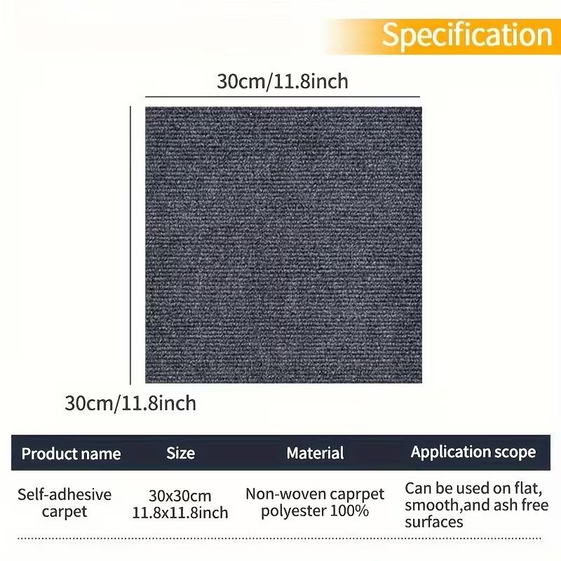 Square Self-Adhesive Carpet Tiles for Office and Home, Non-Slip Foam Backed Polyester Carpet, Solid Color Pattern , Office and Porch Decoration