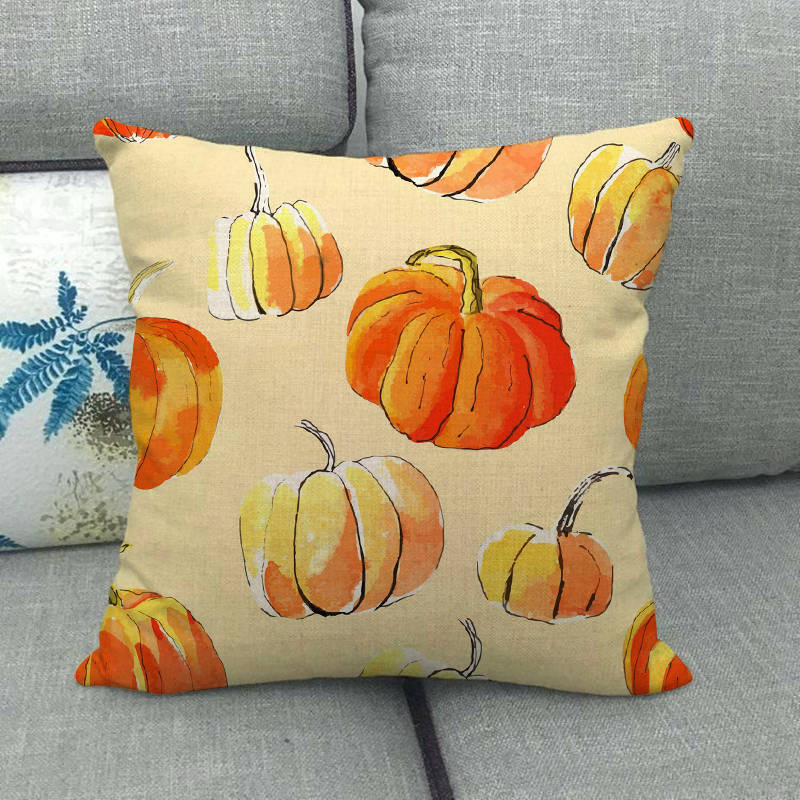Watercolor Patterns Of Fruits And Vegetables Digital Printing Short Plush Pillow Covers For Sofa Office Cushion Cover Home Goods