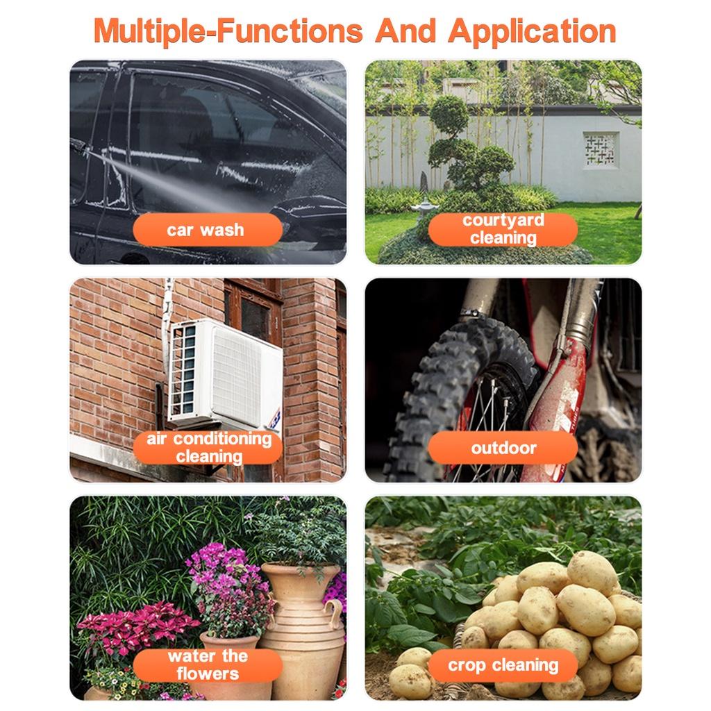 AC 100-240V  High Pressure Car Washer Water Guns Portable Pressure Washer 1500W Cordless Car Washing Machine Cleaner Adjustable Nozzle