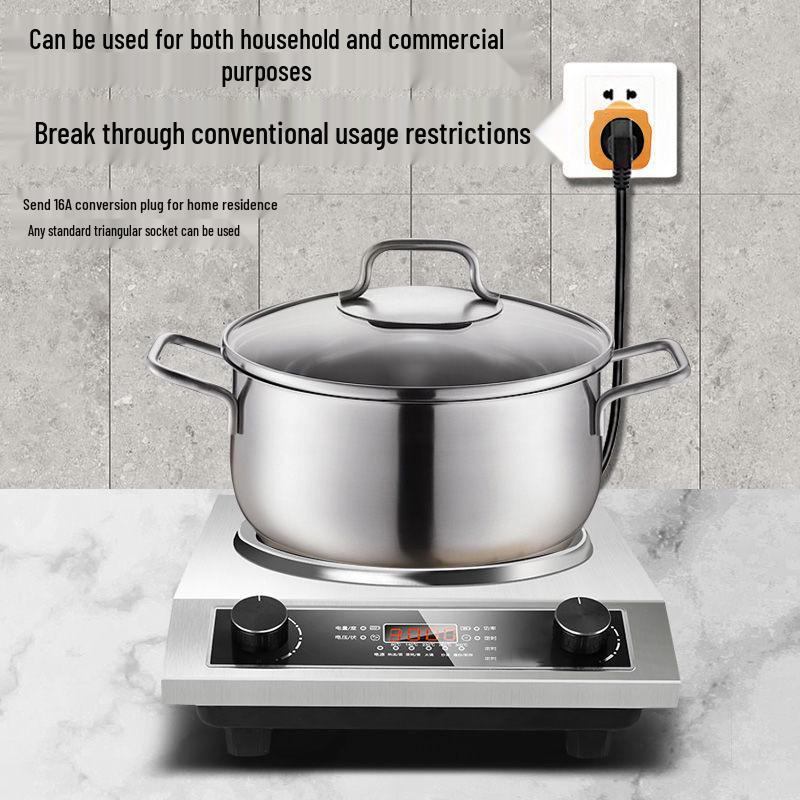 International 3500W Induction Cooker, 110V, EU/UK/US Standards, Commercial Flat and Concave Design