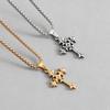 European and American Gothic Fashion Cross Pendant Colorless Titanium Steel Necklace