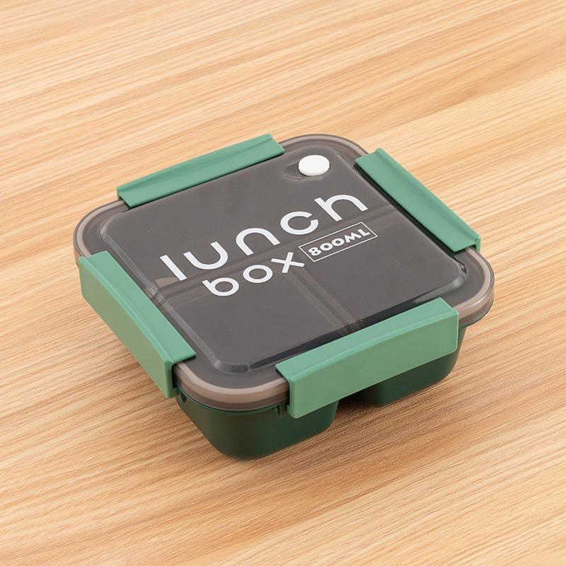 1Pcs 800/1100Ml Plastics Compartmented Lunch Box Microwave Safe Bento Box With Cutlery Food Storage For Student Worker Tableware