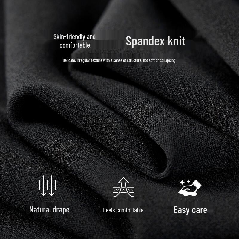 Shangdubi La Women's Elegant Black Square Neck A-line Midi Dress