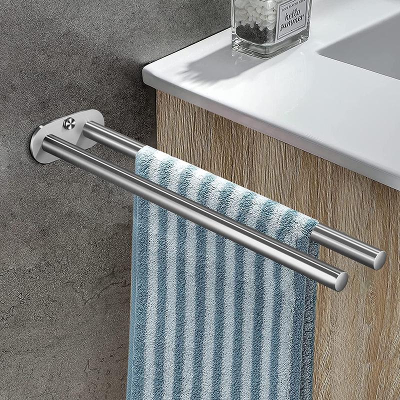 Bathroom Towel Rack Stainless Steel Holder Wall Black Double Towel Rack Hand Bar Towel Hanger Ladder Holder Bathroom Accessories