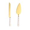 Butter Knife And Spatula Set with Ceramic Handle Stainless Steel Baking Turner for Butter Pizza Pastry Non-Stick Cake Cutter And Butter Spreader