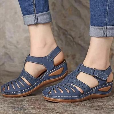 Damen Sandalen Klassiker Sommerschuhe für Damen Sommersandalen Keilabsatz Sandalen mit niedrigem Plateau Schuhe weiblich