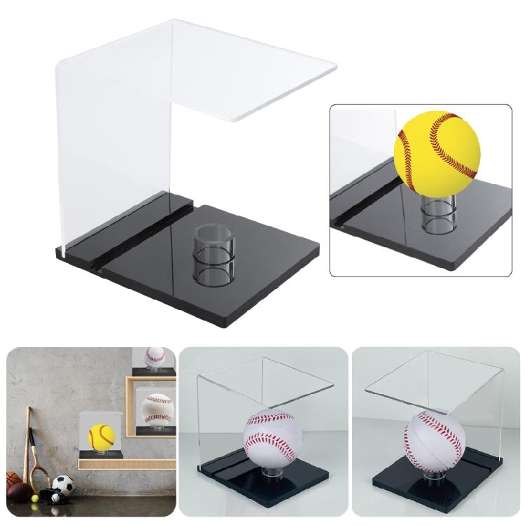 Acryl Klare Bälle Box mit Sockel und Kartenschlitz Acryl Display Halter Softball Schutz Ständer Memorabilia Vitrine