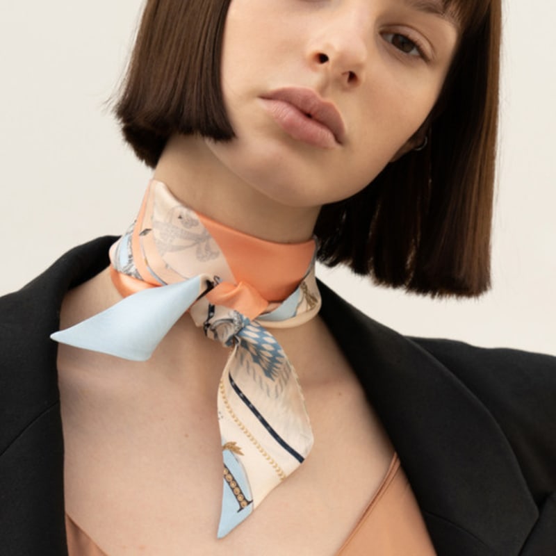 

Saint Luxure Silk Petite Scarf Twilly Plain SL21SSTPN 1.SKY BLUE