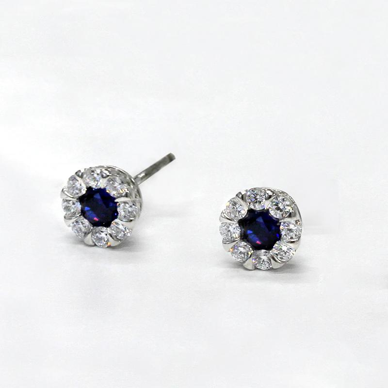 White/Blue/Red/Green Cubic Zirconia Stud Earrings for Women Dainty Ear Stud Temperament Female Accessories Trendy Jewelry