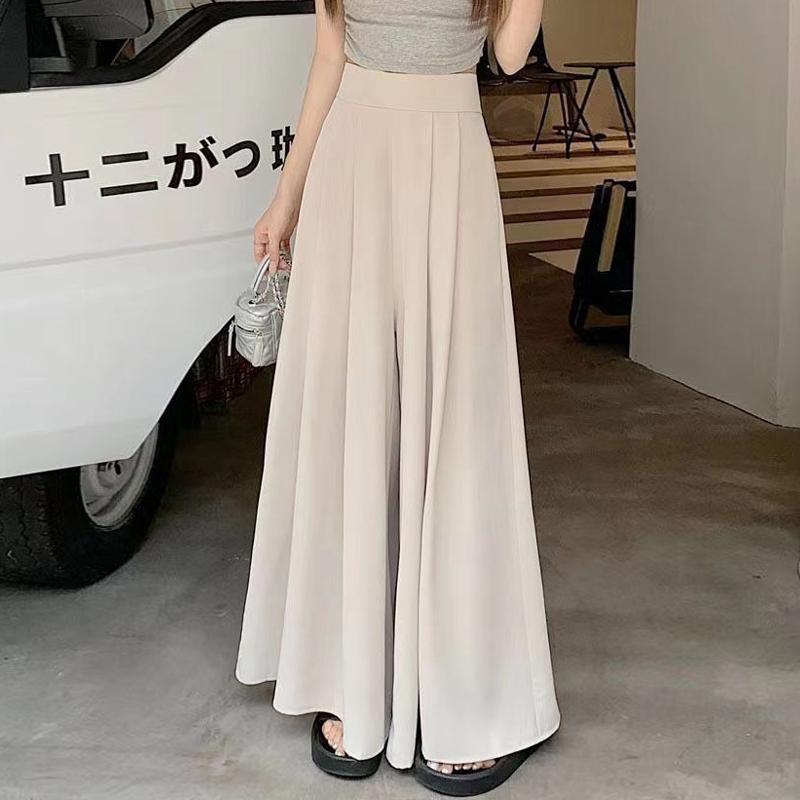 

Жіночі повсякденні широкі штани з високою талією S бежевий