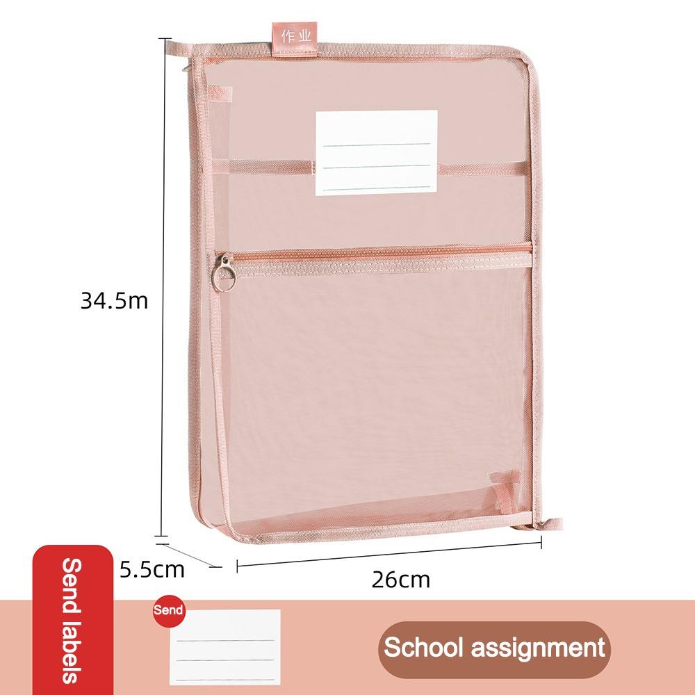 Transparente Netztasche mit Reißverschluss Große Kapazität Aufbewahrungstasche für Schreibwaren Schul- Bürobedarf