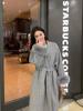 2024 Women's High-End Double-Faced Cashmere and Wool Coat with Fox Fur Sleeves