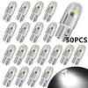 10/20/50PCS T10 DC 12V Car LED Light Canbus Glass COB 6000k Reading Dome Lamp Marker Wedge License Plate Light Bulb Wholesale