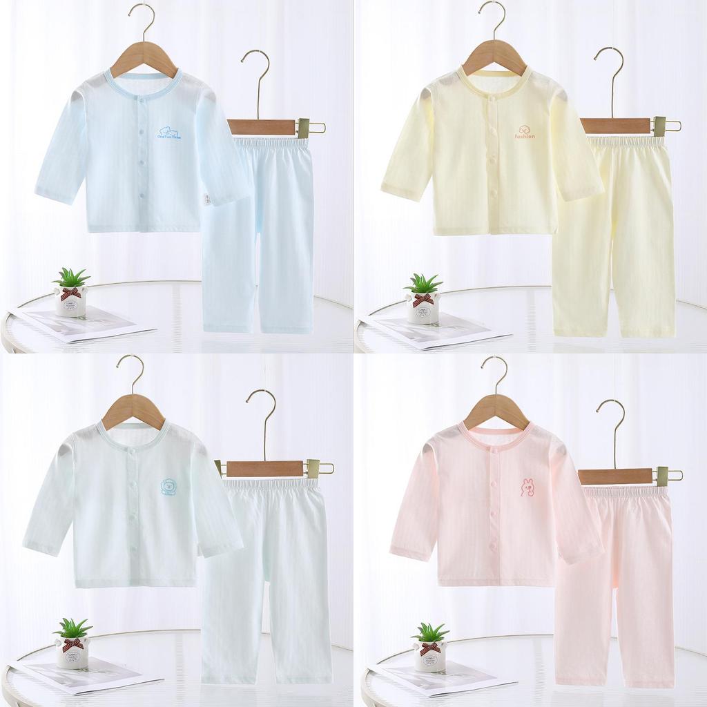 Baby Summer Cotton Pajamas Set With Antibacterial Fabric For Newborns