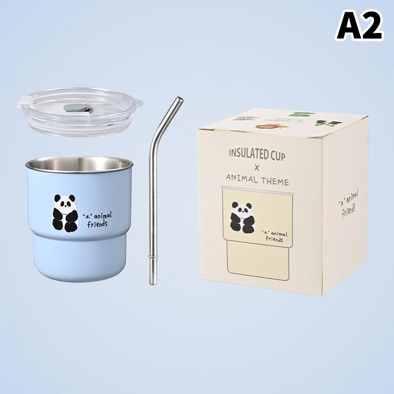 Cartoon Panda 304 Stainless Steel Coffee Cup With Cover Travel Originality Thermal Mug Leak-Proof Thermos Tea Bottle