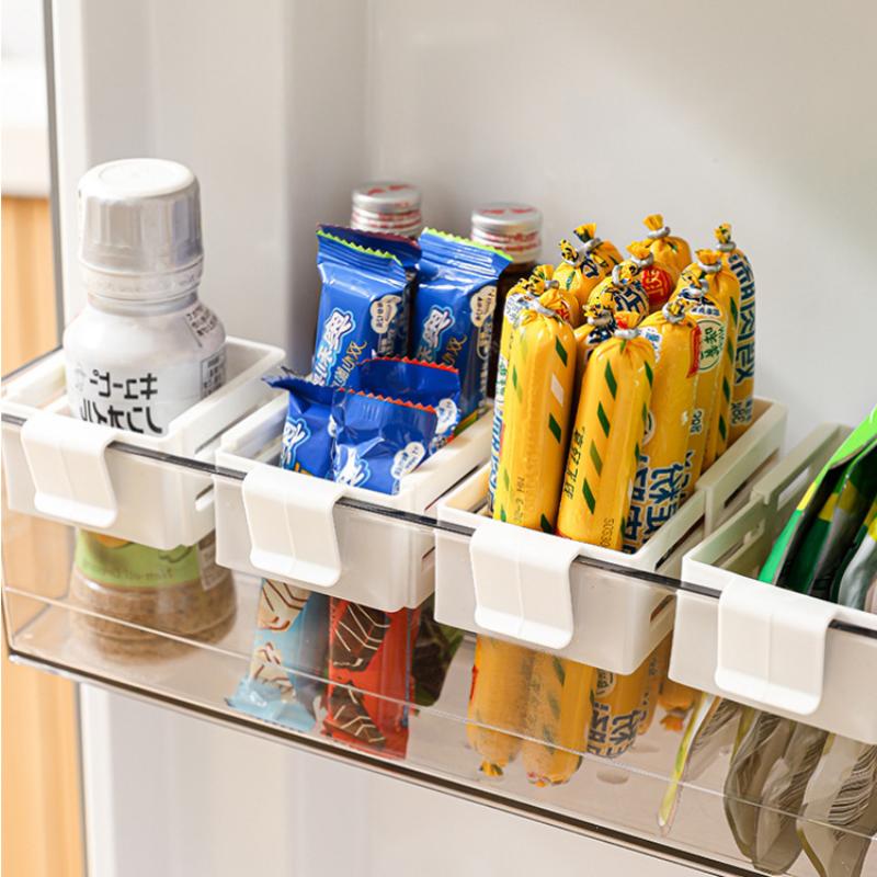 Practical Refrigerator Storage Basket 1/2/4PCS Side Door Fit Organizer for Home Kitchen Food Bag & Condiment Storage