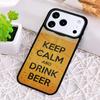 Keep Calm Drink Wine Champagne Phone Case for iPhone 17 Air 16 15 11 12 14 13 Pro Max Shockproof Cover