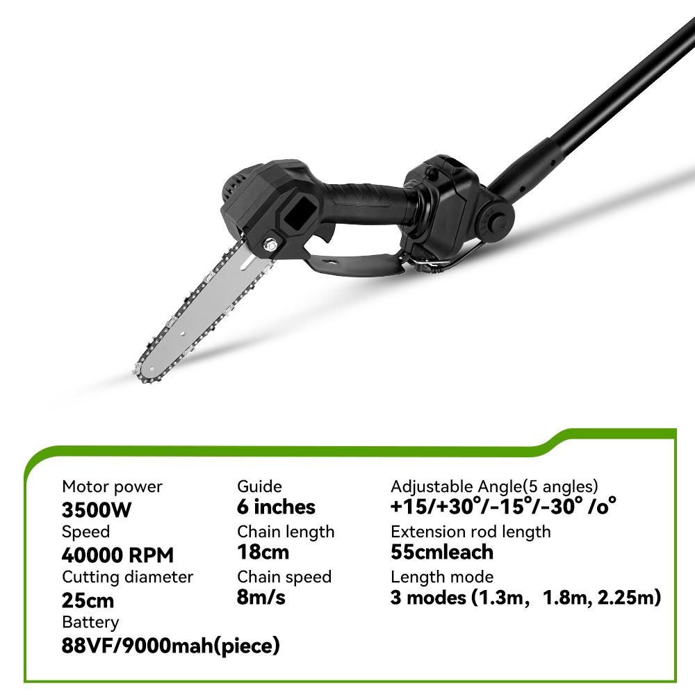 3500W 2.25m Cordless Electric High Branch Saw Telescoping Chainsaw Pruner Home Garden Pruning Tool For Makita 18V Battery